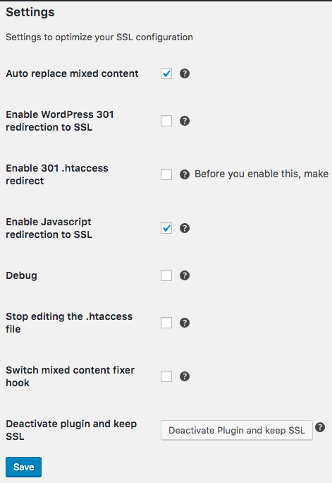 Really Simple SSL Indstillinger